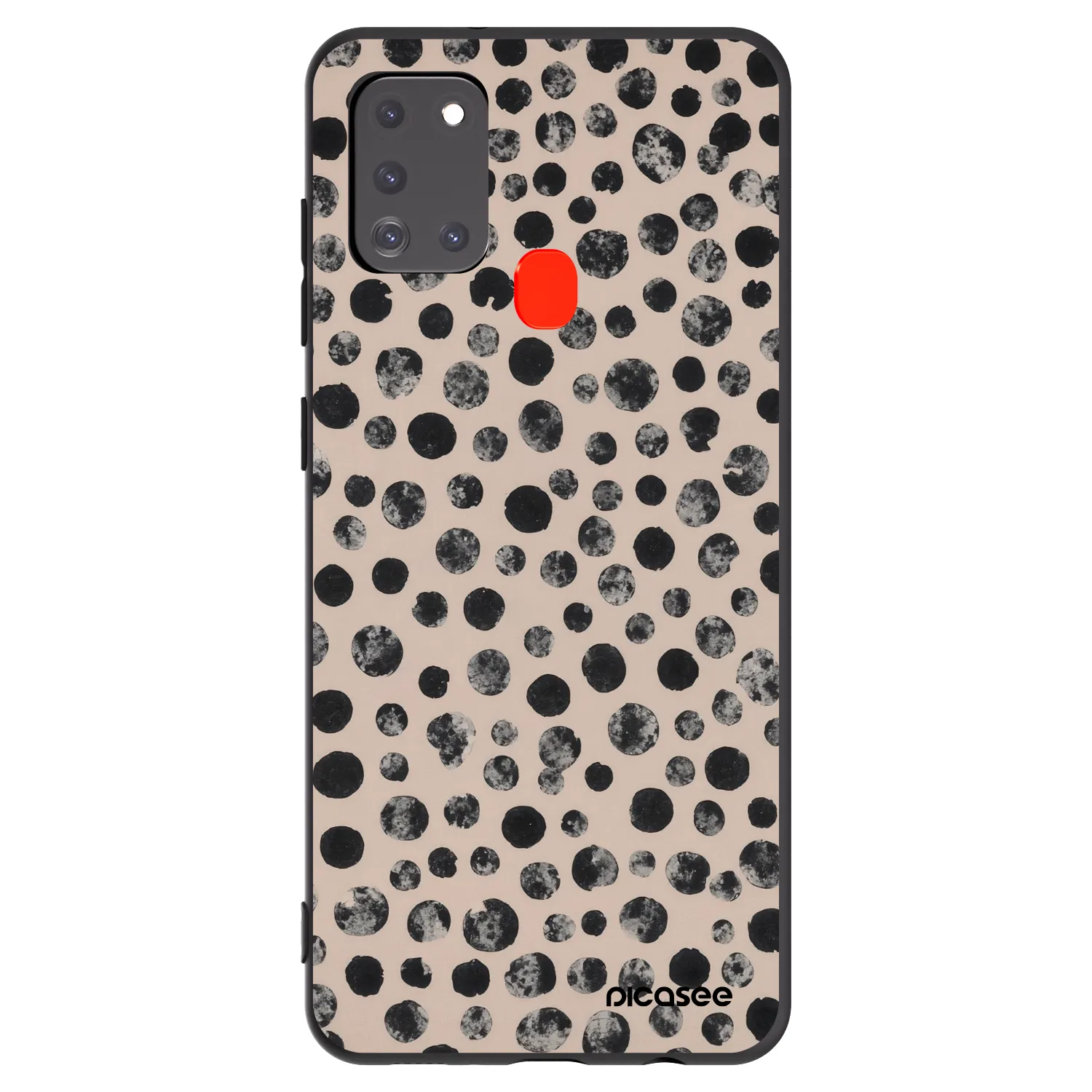 Picasee fekete szilikon tok az alábbi mobiltelefonokra Samsung Galaxy A21s - Dots