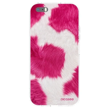 Picasee átlátszó szilikon tok az alábbi mobiltelefonokra Apple iPhone 5/5S/SE - Pink Moo