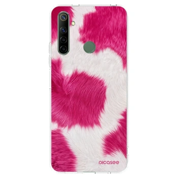 Picasee átlátszó szilikon tok az alábbi mobiltelefonokra Realme 6i - Pink Moo