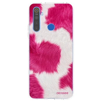 Picasee átlátszó szilikon tok az alábbi mobiltelefonokra Realme 5 - Pink Moo