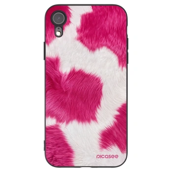 Picasee fekete szilikon tok az alábbi mobiltelefonokra Apple iPhone XR - Pink Moo