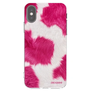Picasee átlátszó szilikon tok az alábbi mobiltelefonokra Apple iPhone X/XS - Pink Moo