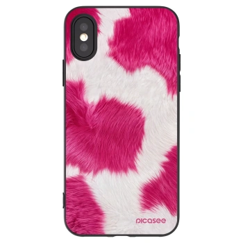 Picasee fekete szilikon tok az alábbi mobiltelefonokra Apple iPhone X/XS - Pink Moo