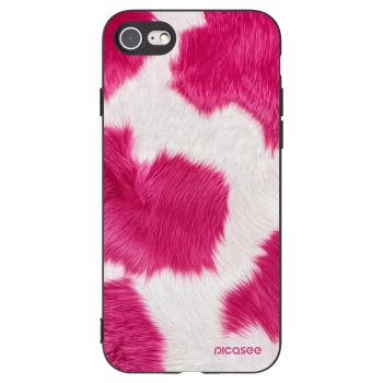 Picasee fekete szilikon tok az alábbi mobiltelefonokra Apple iPhone 7 - Pink Moo