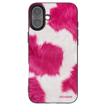 Picasee fekete szilikon tok az alábbi mobiltelefonokra Apple iPhone 16 Plus - Pink Moo