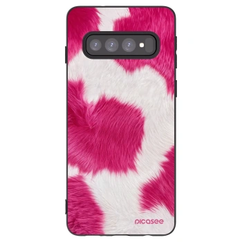 Picasee fekete szilikon tok az alábbi mobiltelefonokra Samsung Galaxy S10 G973 - Pink Moo