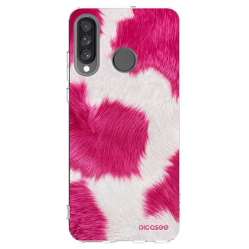 Picasee átlátszó szilikon tok az alábbi mobiltelefonokra Huawei P30 Lite - Pink Moo