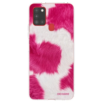 Picasee átlátszó szilikon tok az alábbi mobiltelefonokra Samsung Galaxy A21s - Pink Moo