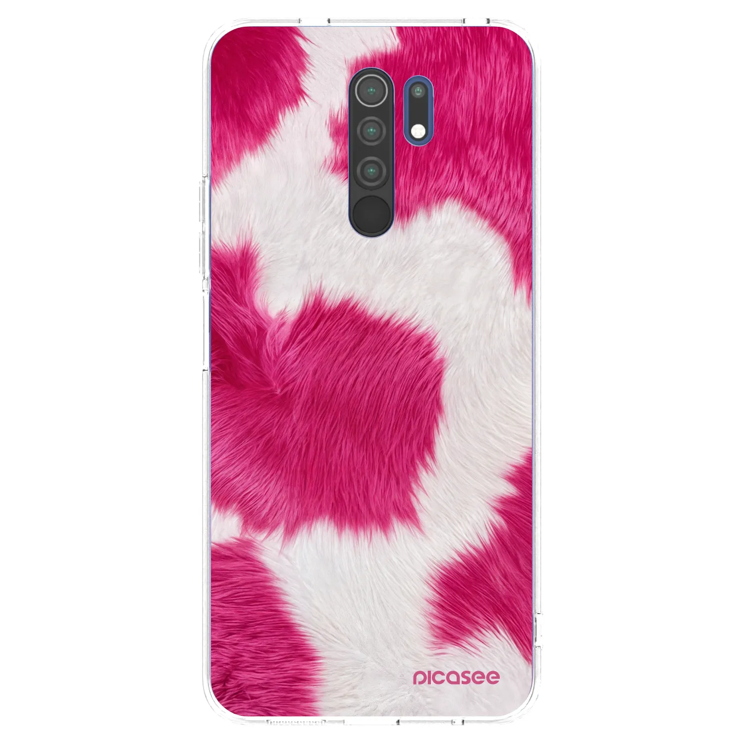 Picasee átlátszó szilikon tok az alábbi mobiltelefonokra Xiaomi Redmi 9 - Pink Moo