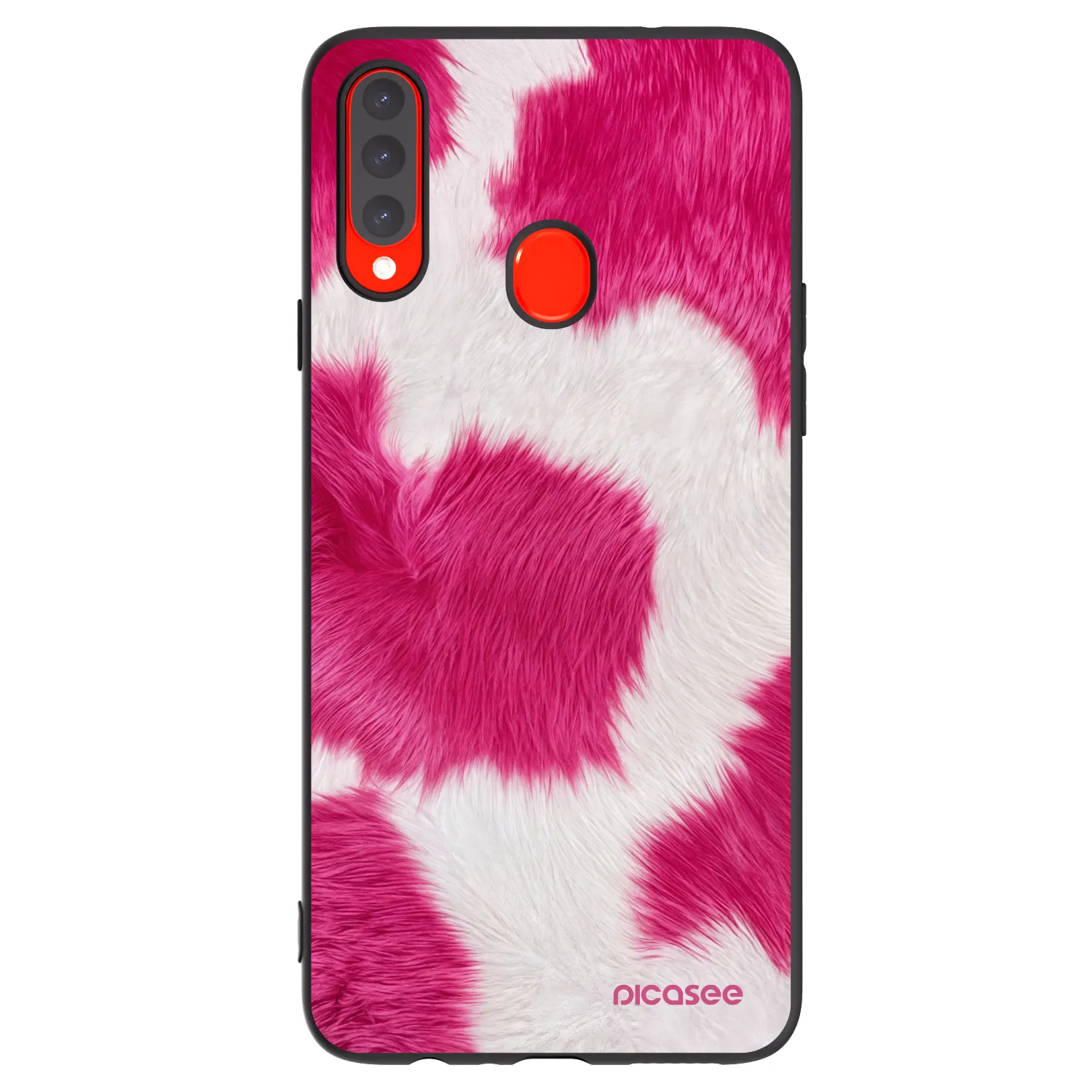 Picasee fekete szilikon tok az alábbi mobiltelefonokra Samsung Galaxy A20s - Pink Moo