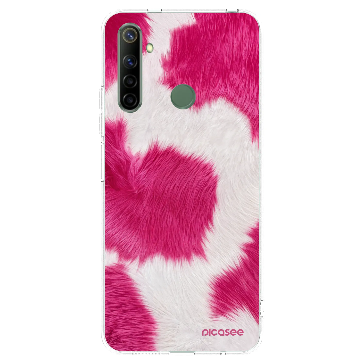 Picasee átlátszó szilikon tok az alábbi mobiltelefonokra Realme 6i - Pink Moo