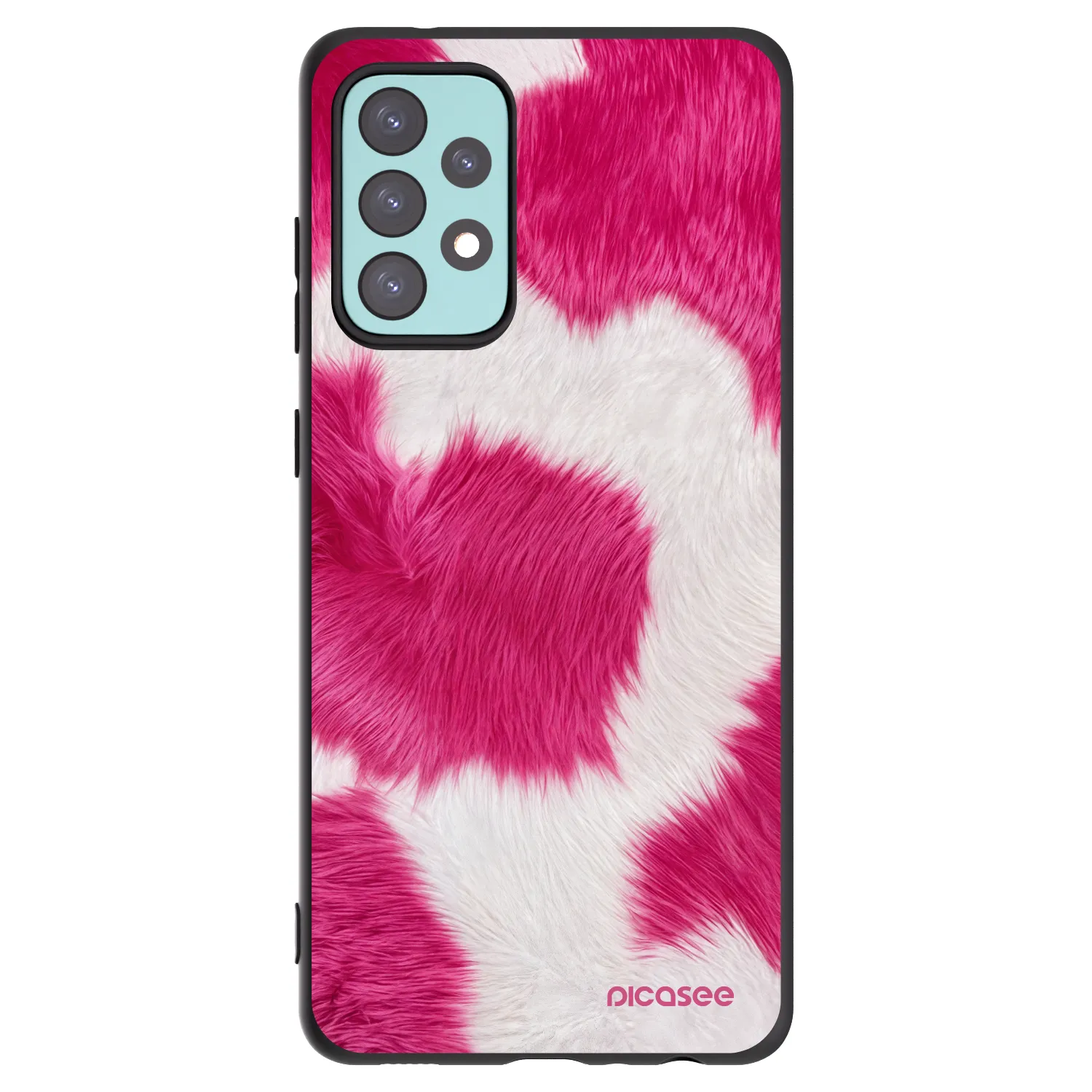 Picasee fekete szilikon tok az alábbi mobiltelefonokra Samsung Galaxy A72 A725F - Pink Moo