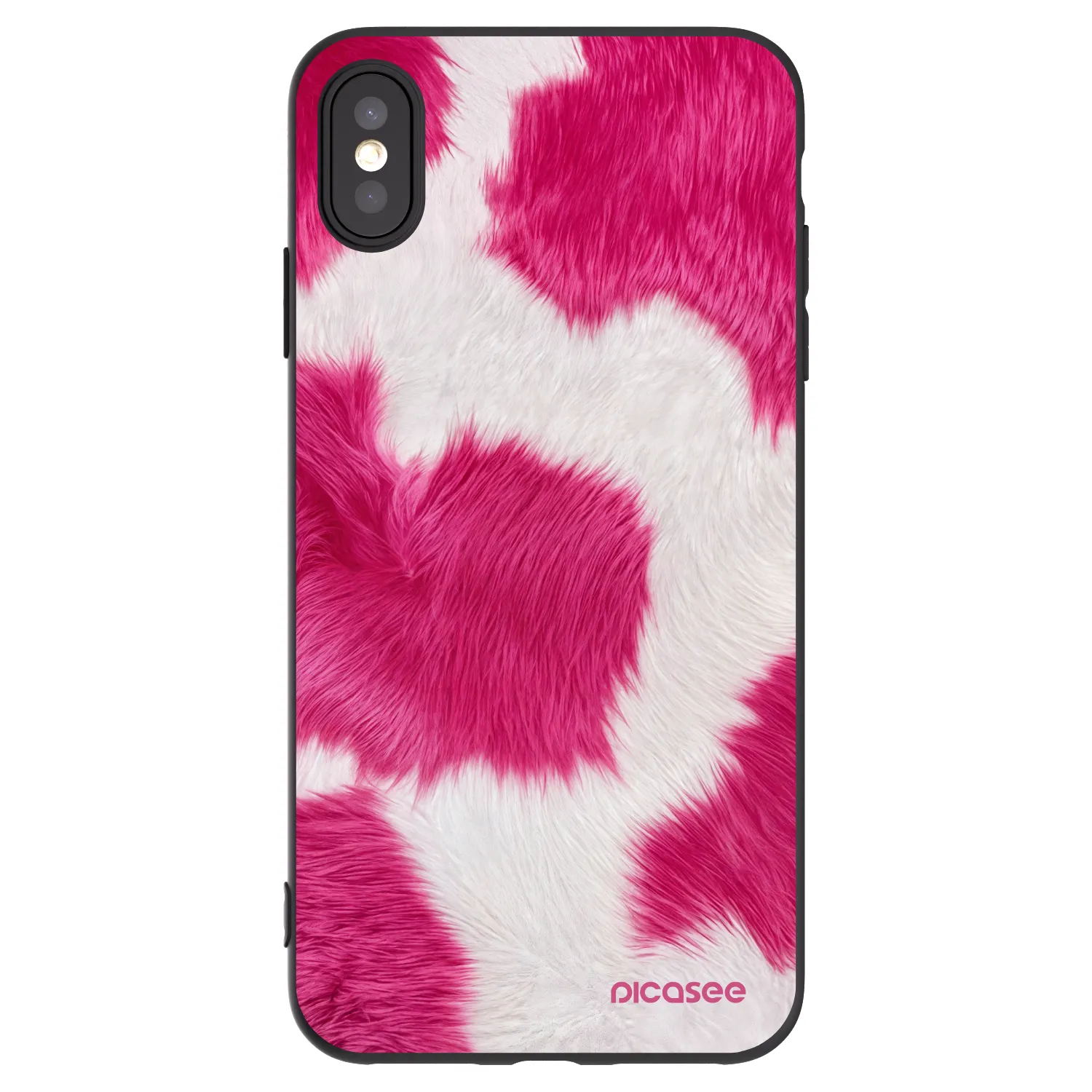 Picasee fekete szilikon tok az alábbi mobiltelefonokra Apple iPhone XS Max - Pink Moo