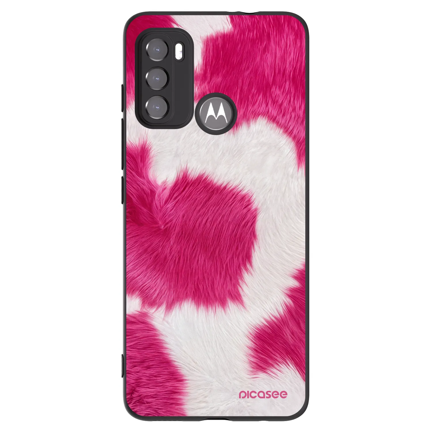 Picasee fekete szilikon tok az alábbi mobiltelefonokra Motorola Moto G60 - Pink Moo