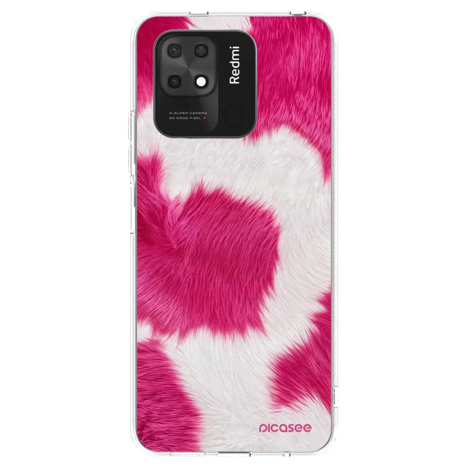Picasee átlátszó szilikon tok az alábbi mobiltelefonokra Xiaomi Redmi 10C - Pink Moo