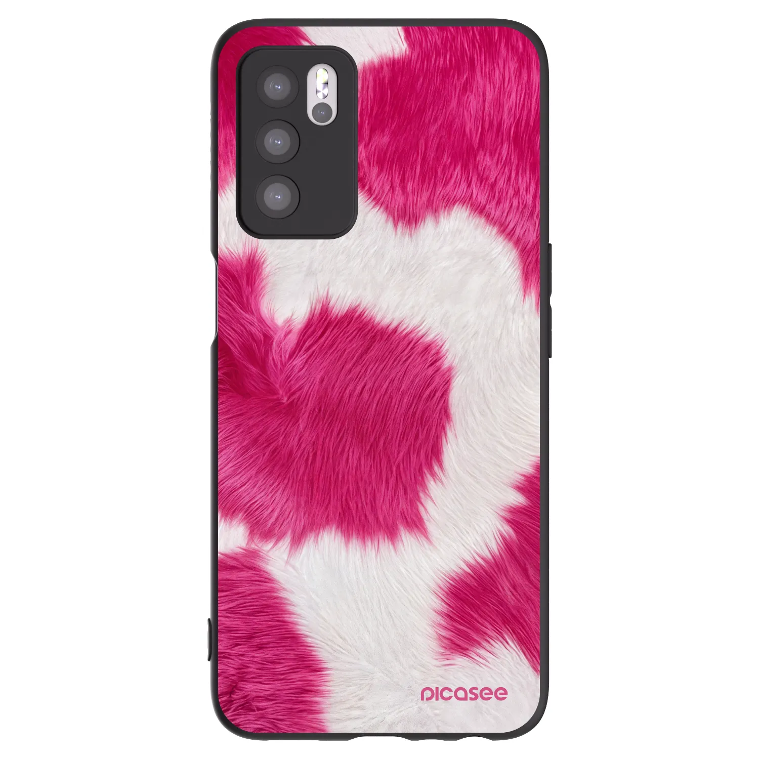 Picasee fekete szilikon tok az alábbi mobiltelefonokra OPPO A16s - Pink Moo