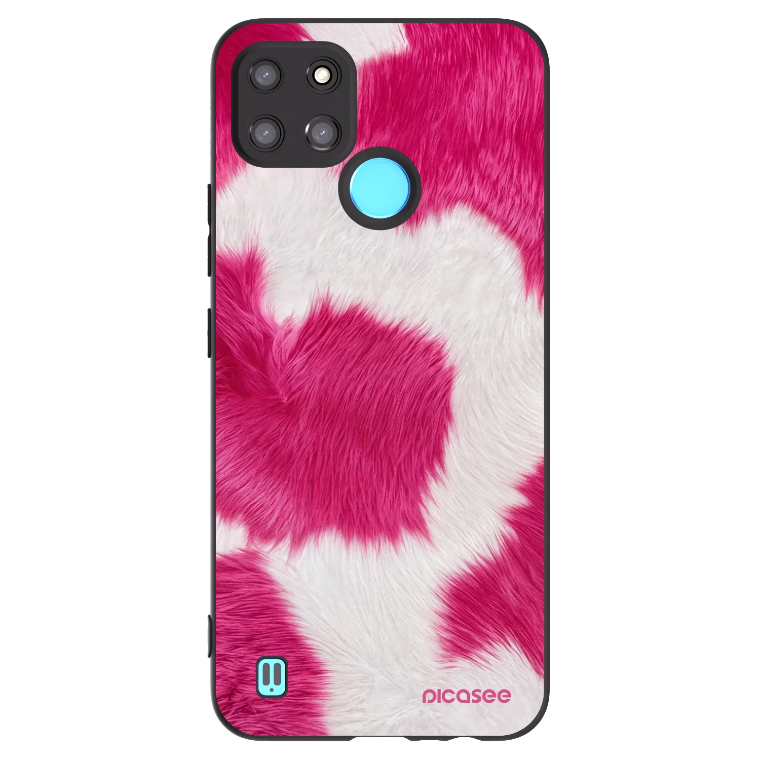 Picasee fekete szilikon tok az alábbi mobiltelefonokra Realme C21Y - Pink Moo