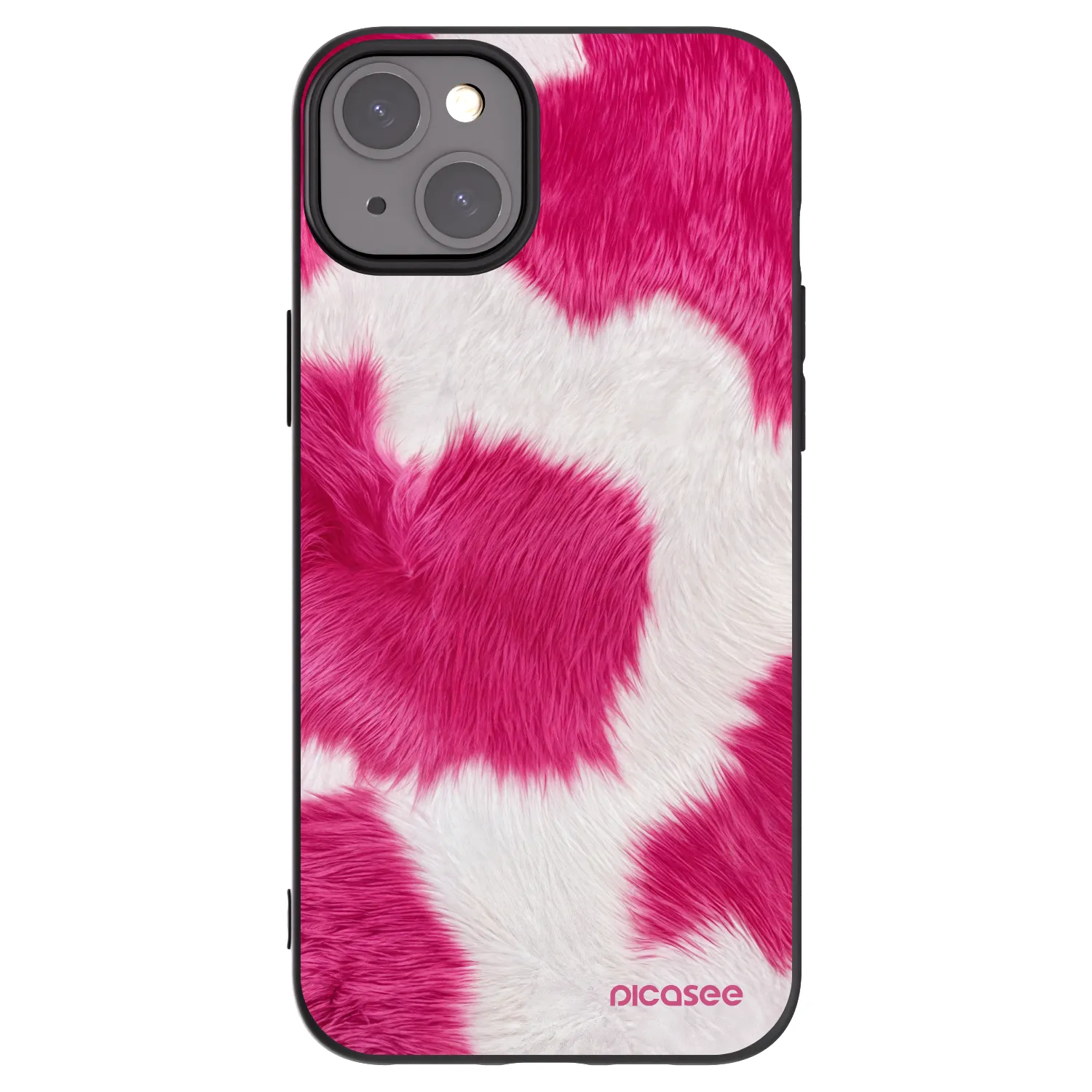 Picasee fekete szilikon tok az alábbi mobiltelefonokra Apple iPhone 15 Plus - Pink Moo