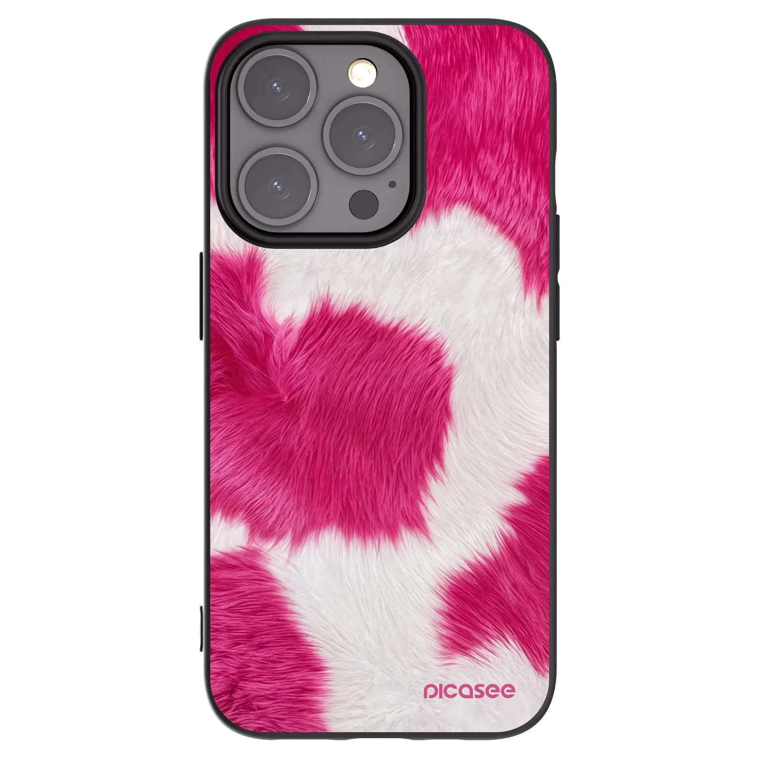 Picasee fekete szilikon tok az alábbi mobiltelefonokra Apple iPhone 15 Pro - Pink Moo