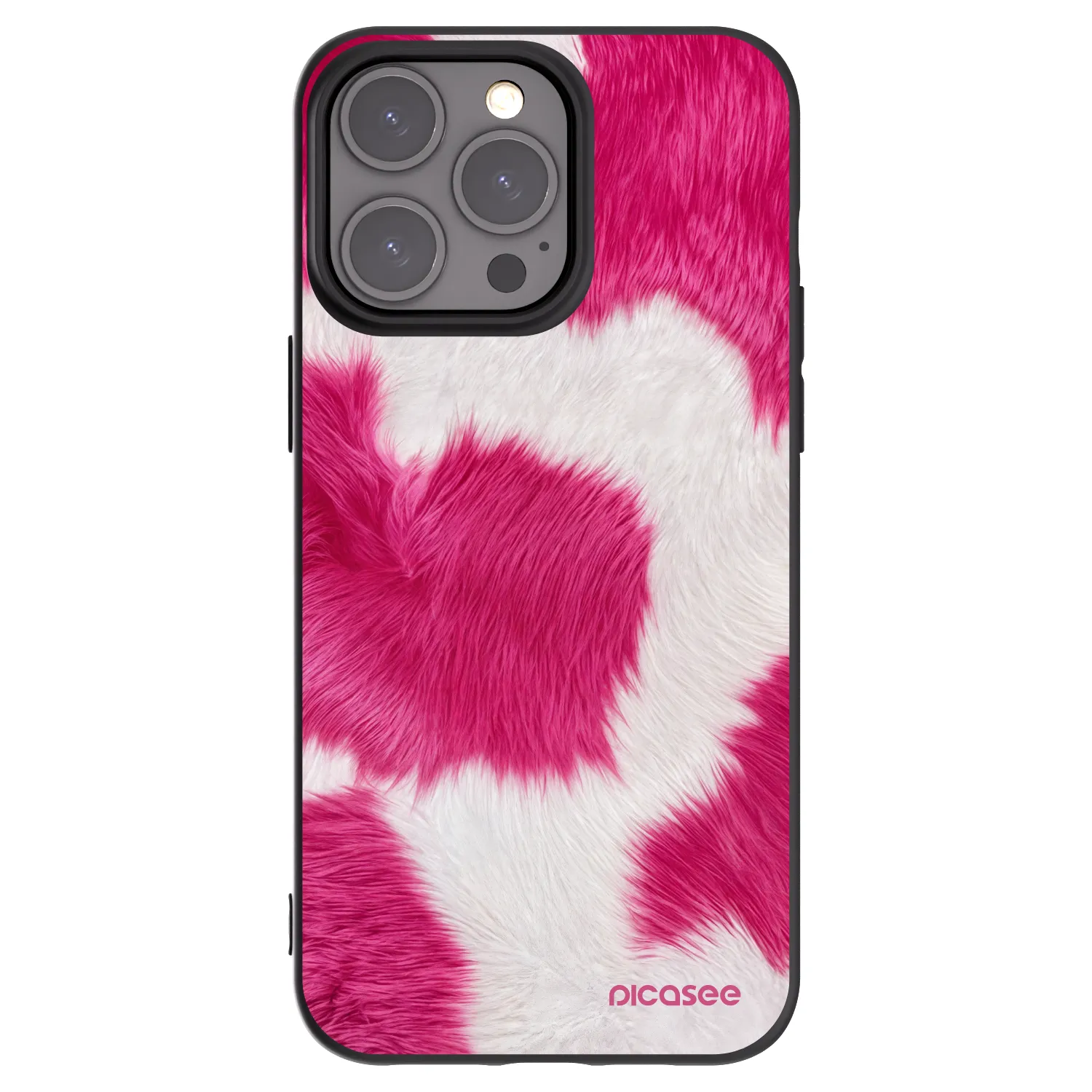 Picasee fekete szilikon tok az alábbi mobiltelefonokra Apple iPhone 15 Pro Max - Pink Moo