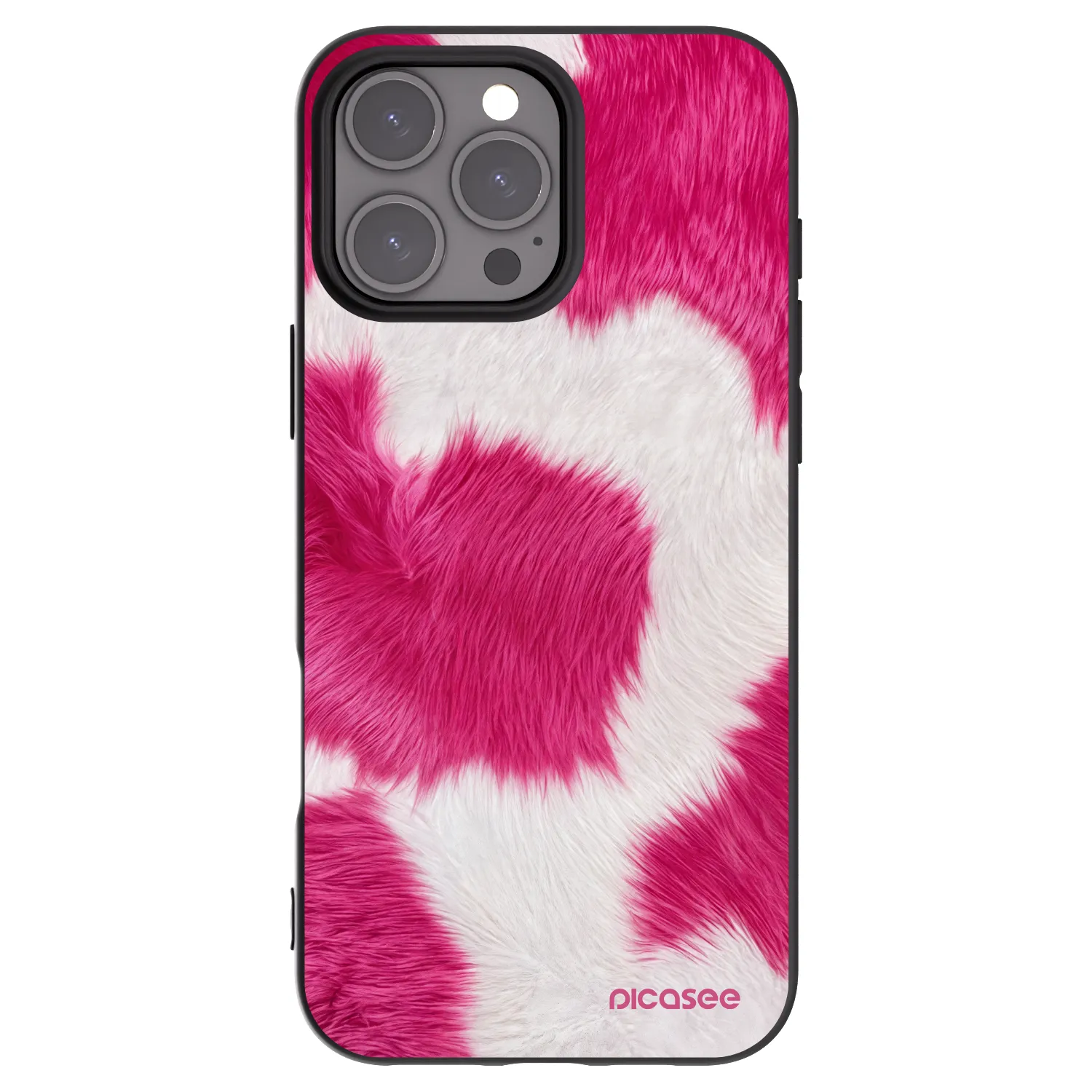Picasee fekete szilikon tok az alábbi mobiltelefonokra Apple iPhone 16 Pro Max - Pink Moo