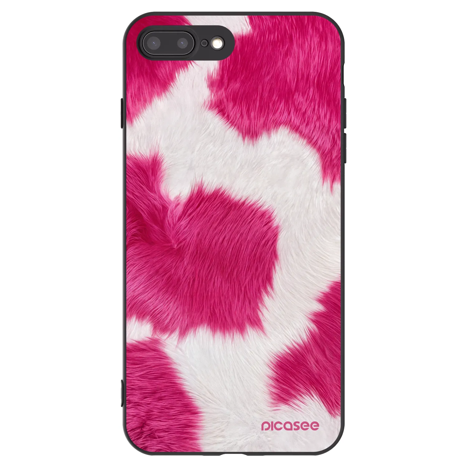 Picasee fekete szilikon tok az alábbi mobiltelefonokra Apple iPhone 8 Plus - Pink Moo