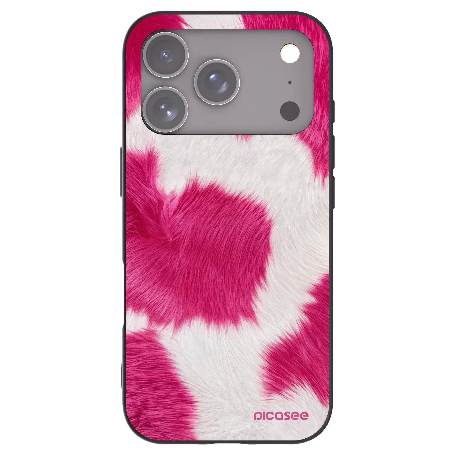 Picasee fekete szilikon tok az alábbi mobiltelefonokra Apple iPhone 17 Pro - Pink Moo