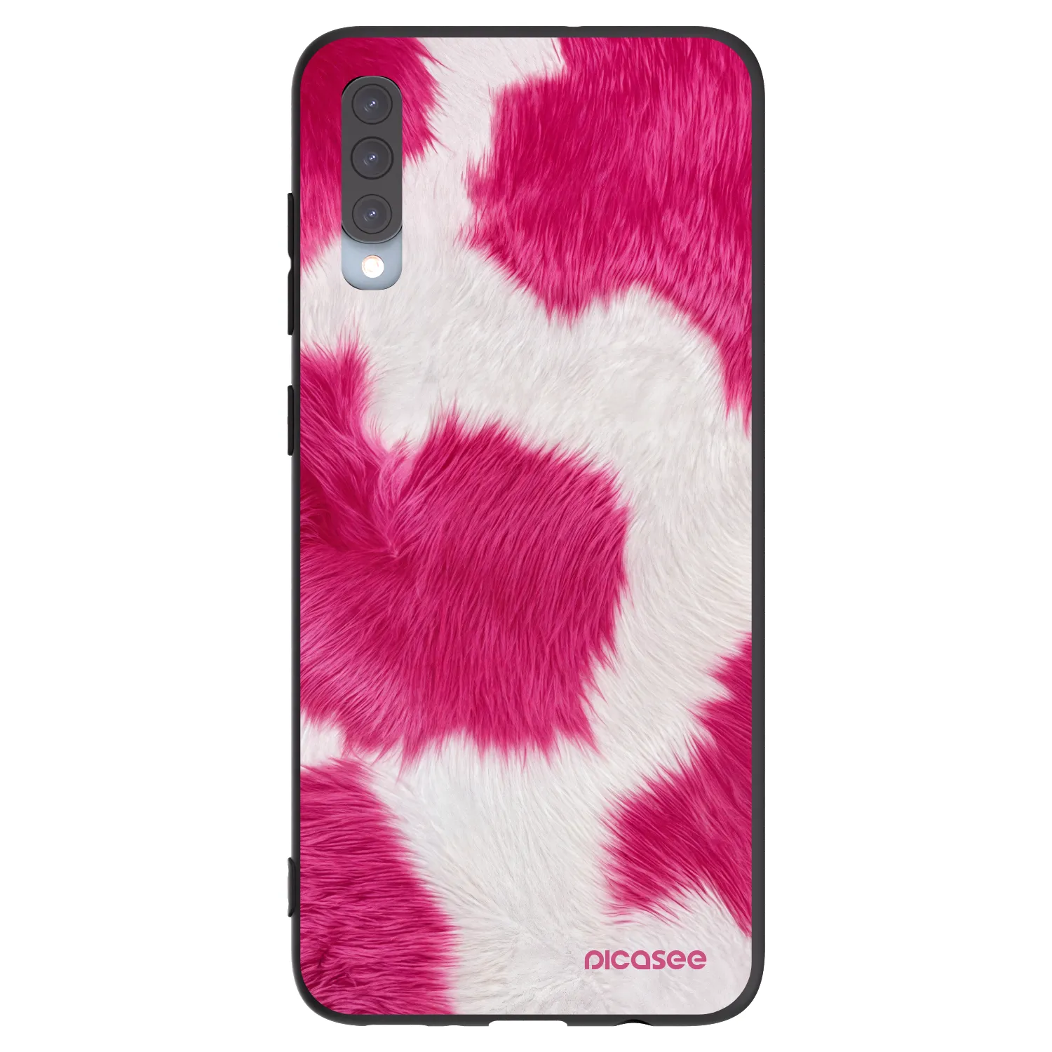 Picasee fekete szilikon tok az alábbi mobiltelefonokra Samsung Galaxy A70 A705F - Pink Moo