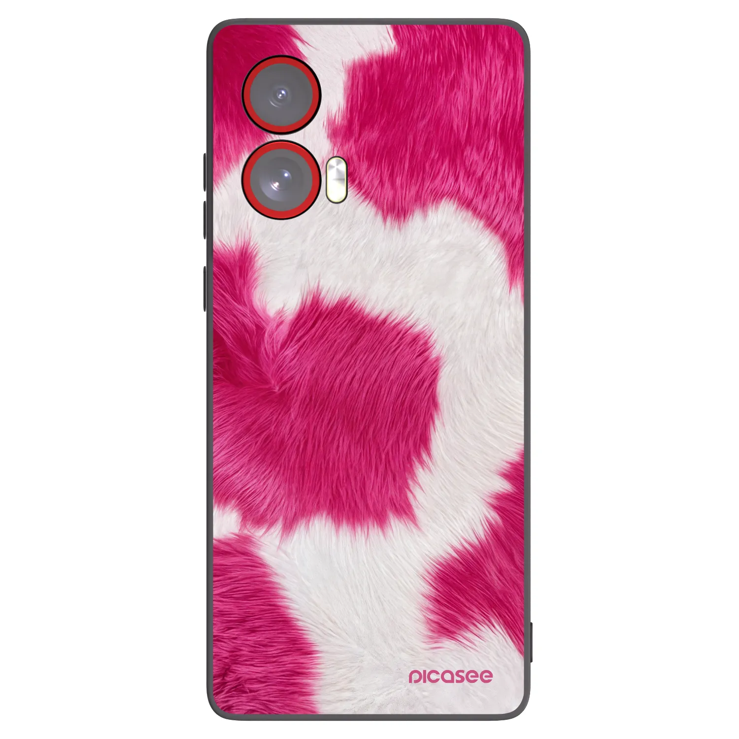 Picasee fekete szilikon tok az alábbi mobiltelefonokra Motorola Edge 50 Fusion - Pink Moo