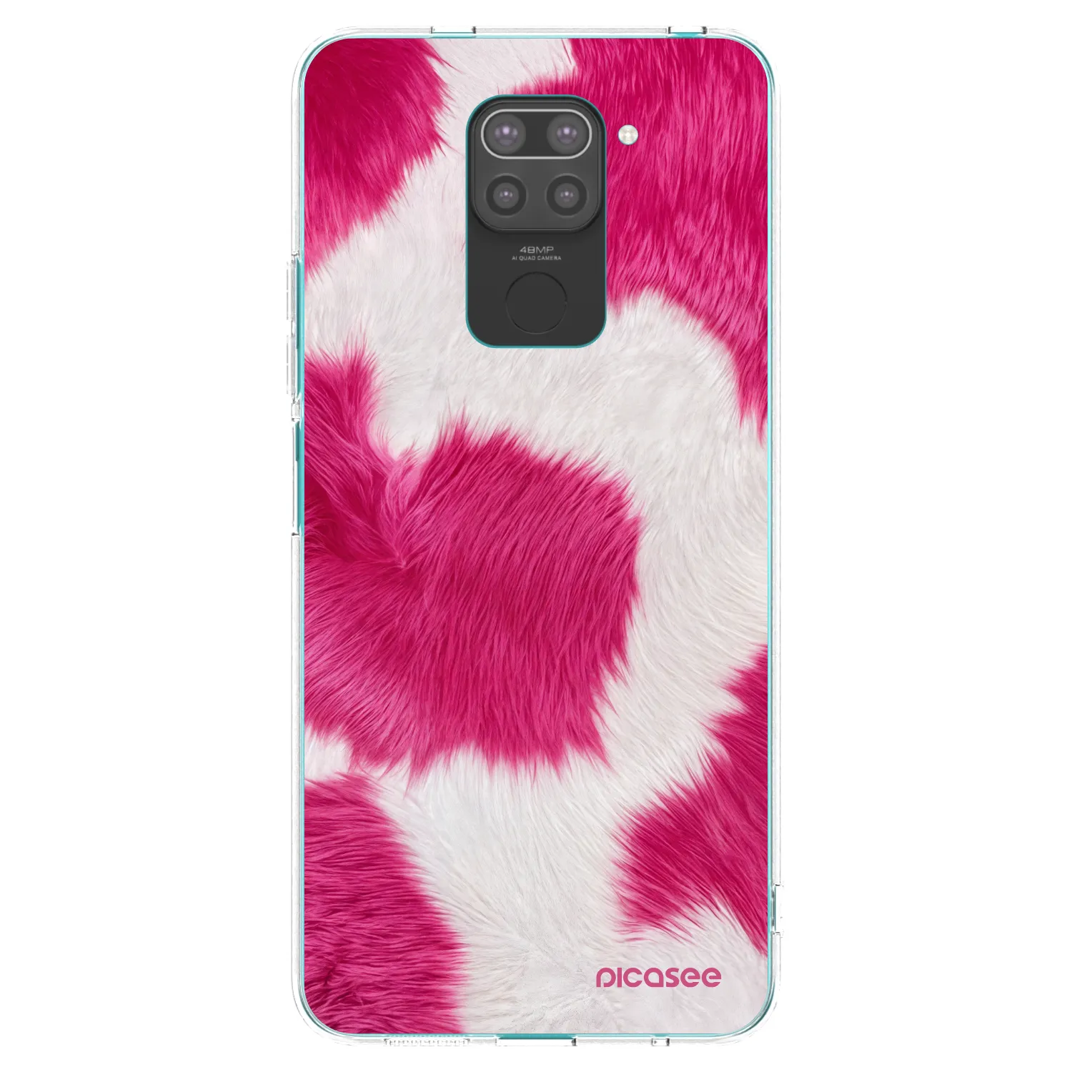 Picasee fekete szilikon tok az alábbi mobiltelefonokra Xiaomi Redmi Note 9 - Pink Moo