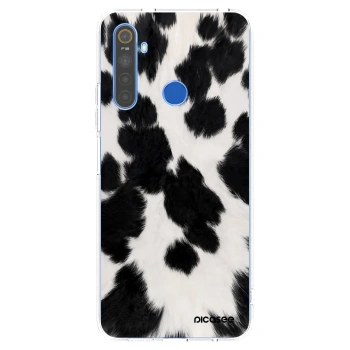 Picasee átlátszó szilikon tok az alábbi mobiltelefonokra Realme 5 - Black Moo