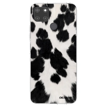 Picasee átlátszó szilikon tok az alábbi mobiltelefonokra Realme C21Y - Black Moo
