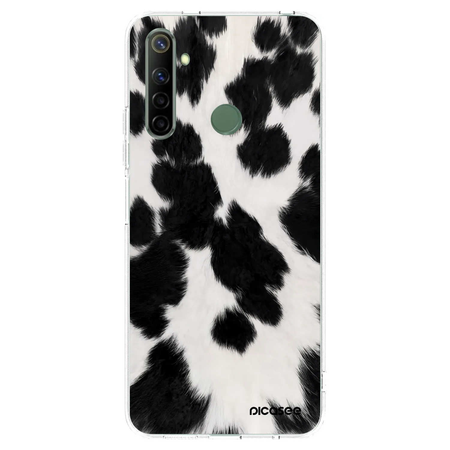 Picasee átlátszó szilikon tok az alábbi mobiltelefonokra Realme 6i - Black Moo