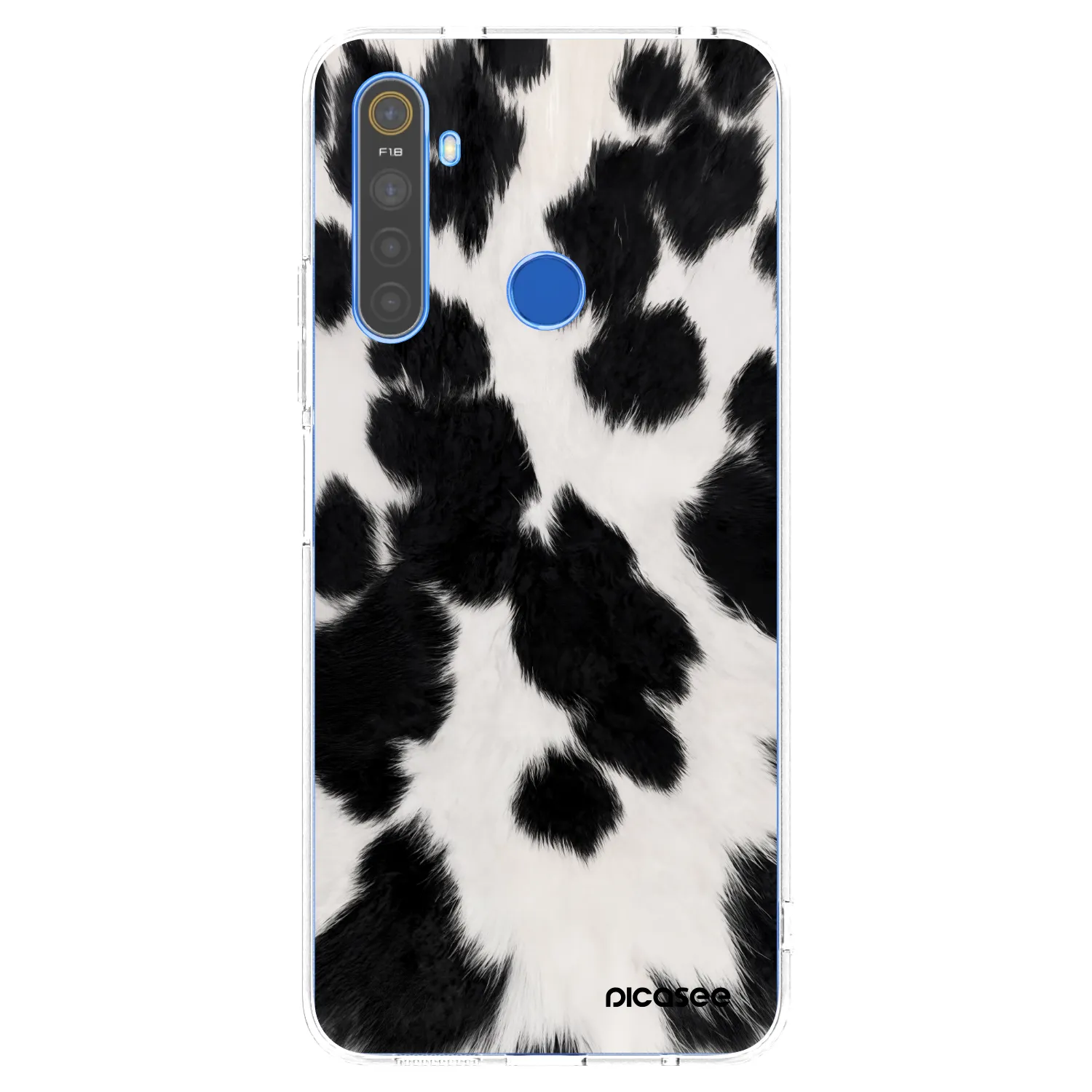Picasee átlátszó szilikon tok az alábbi mobiltelefonokra Realme 5 - Black Moo