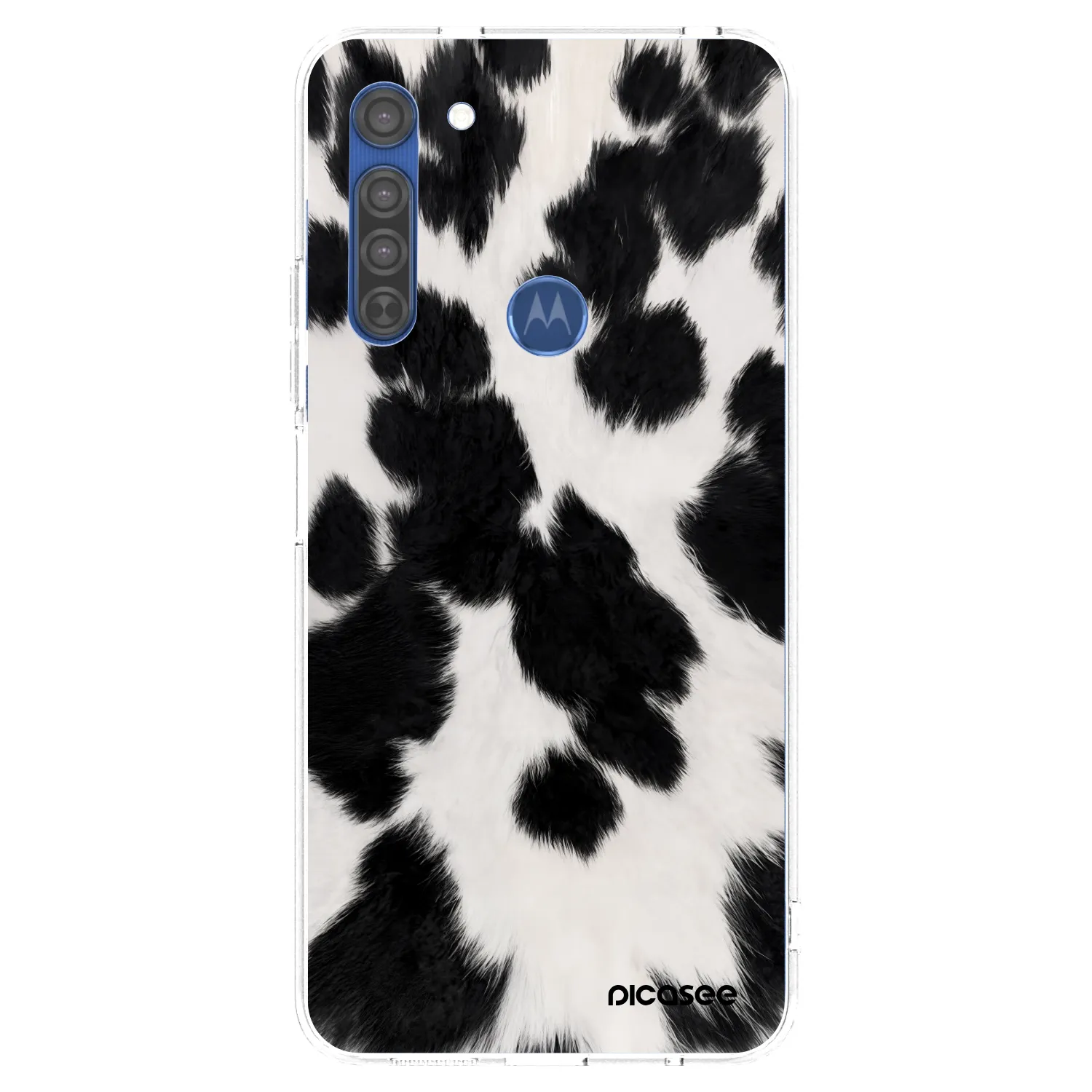 Picasee átlátszó szilikon tok az alábbi mobiltelefonokra Motorola Moto G8 - Black Moo