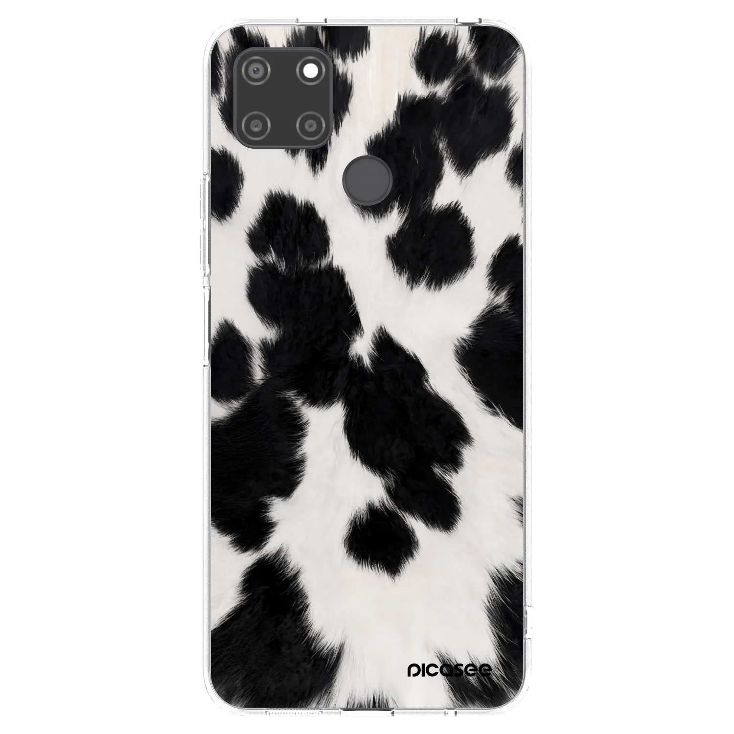Picasee átlátszó szilikon tok az alábbi mobiltelefonokra Realme C21Y - Black Moo