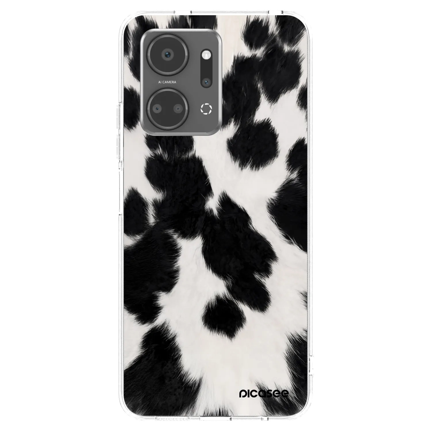 Picasee átlátszó szilikon tok az alábbi mobiltelefonokra Honor X7a - Black Moo