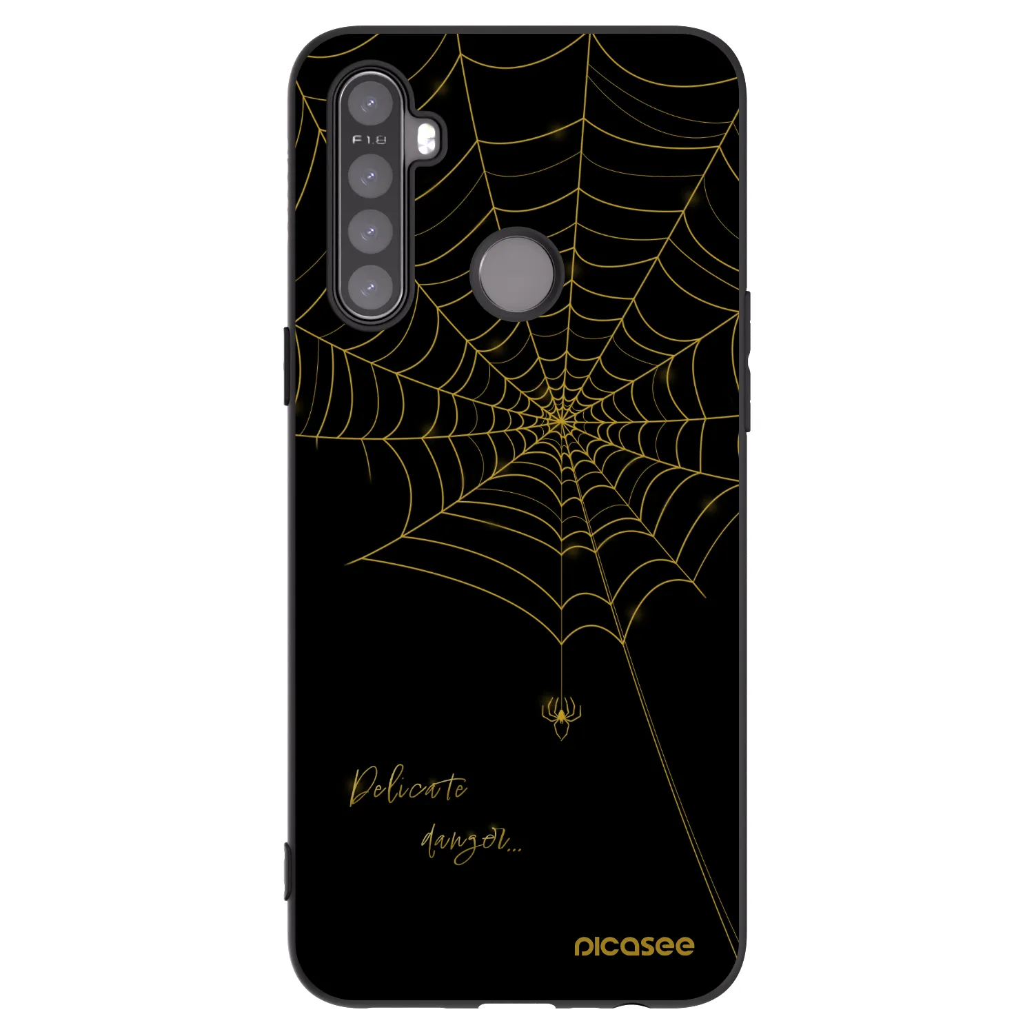 Picasee fekete szilikon tok az alábbi mobiltelefonokra Realme 6i - Delicate danger