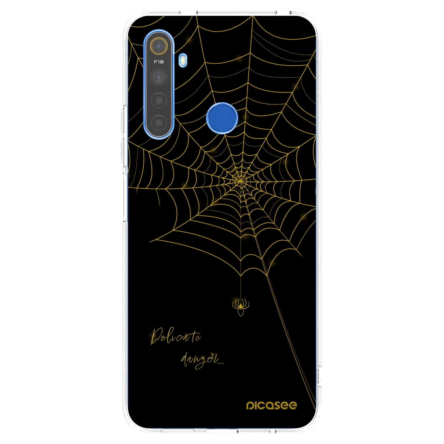 Picasee átlátszó szilikon tok az alábbi mobiltelefonokra Realme 5 - Delicate danger