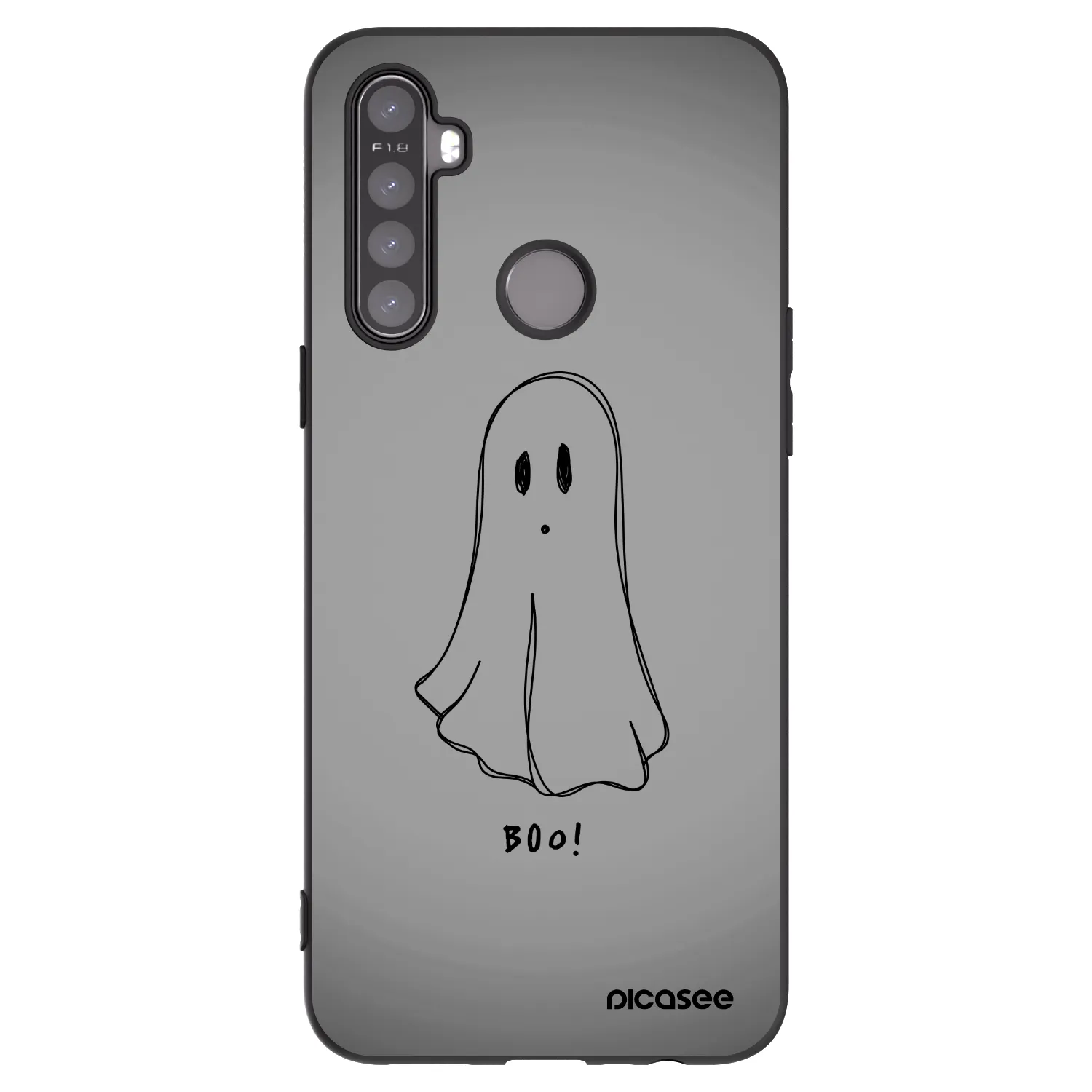 Picasee fekete szilikon tok az alábbi mobiltelefonokra Realme 5 - Ghost