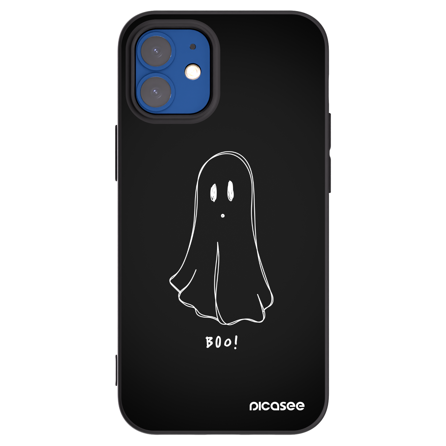 Picasee fekete szilikon tok az alábbi mobiltelefonokra Apple iPhone 12 mini - Ghost 2