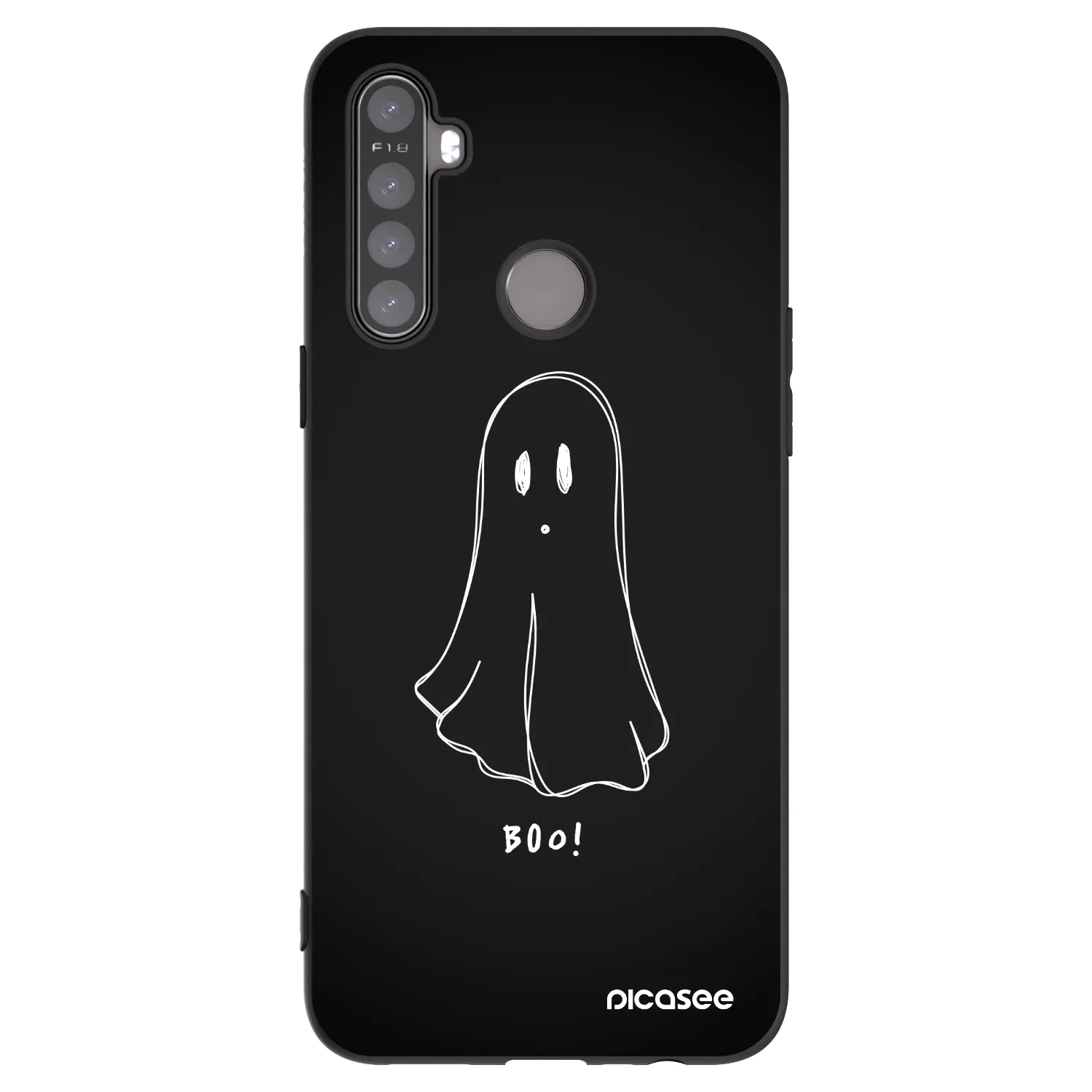 Picasee fekete szilikon tok az alábbi mobiltelefonokra Realme 6i - Ghost 2