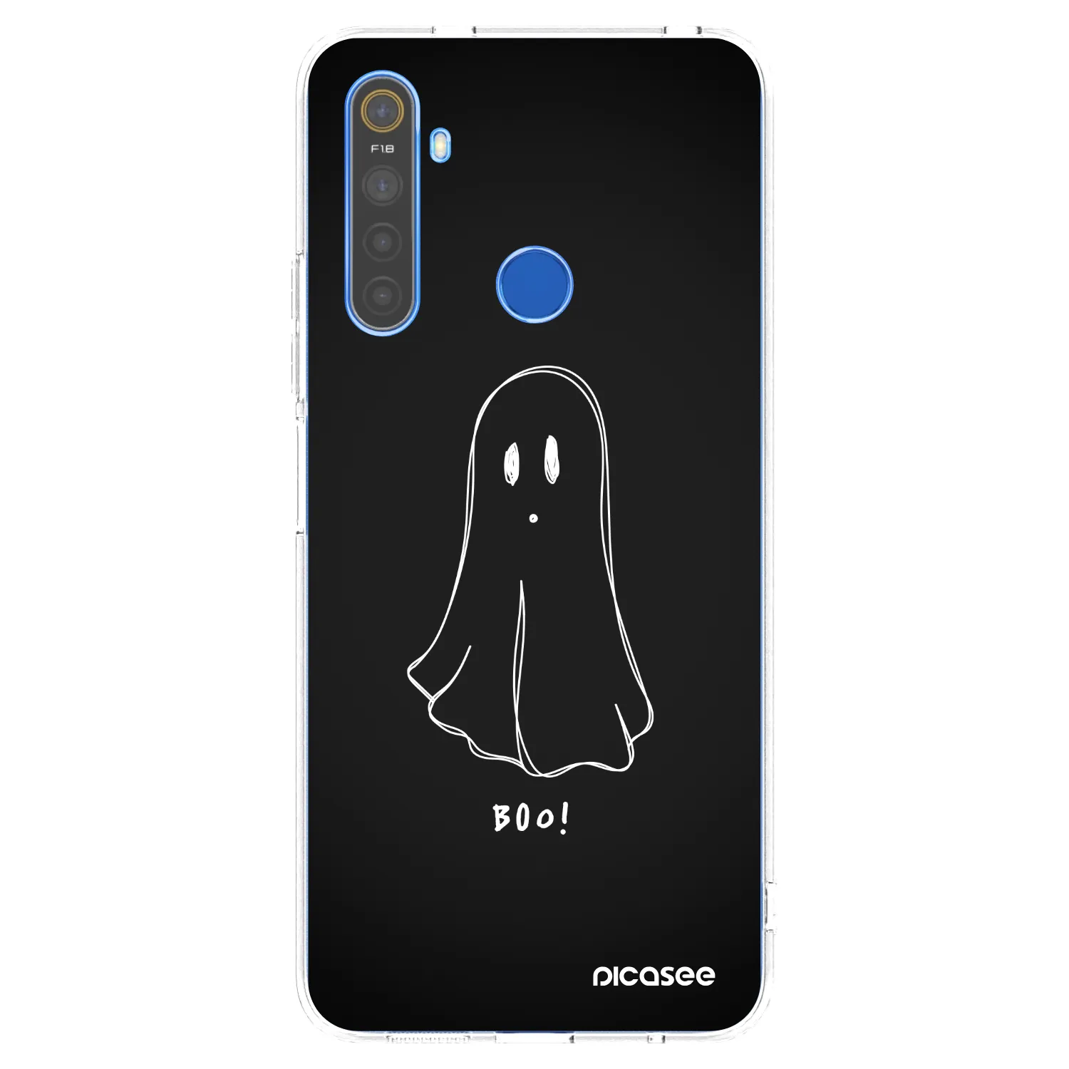 Picasee átlátszó szilikon tok az alábbi mobiltelefonokra Realme 5 - Ghost 2