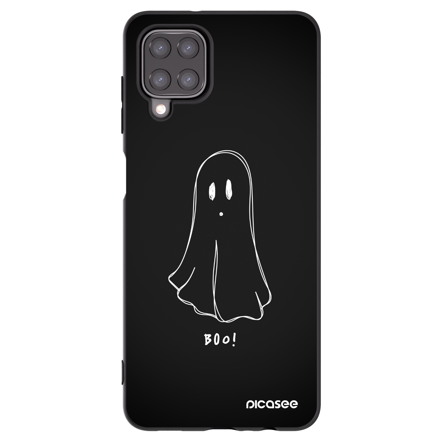 Picasee fekete szilikon tok az alábbi mobiltelefonokra Samsung Galaxy A12 A125F - Ghost 2
