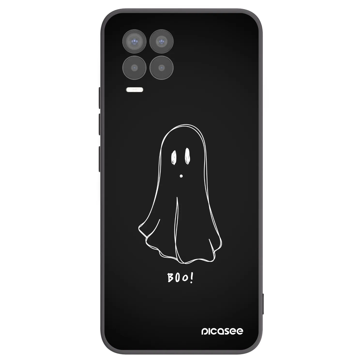 Picasee fekete szilikon tok az alábbi mobiltelefonokra Realme 8 4G - Ghost 2