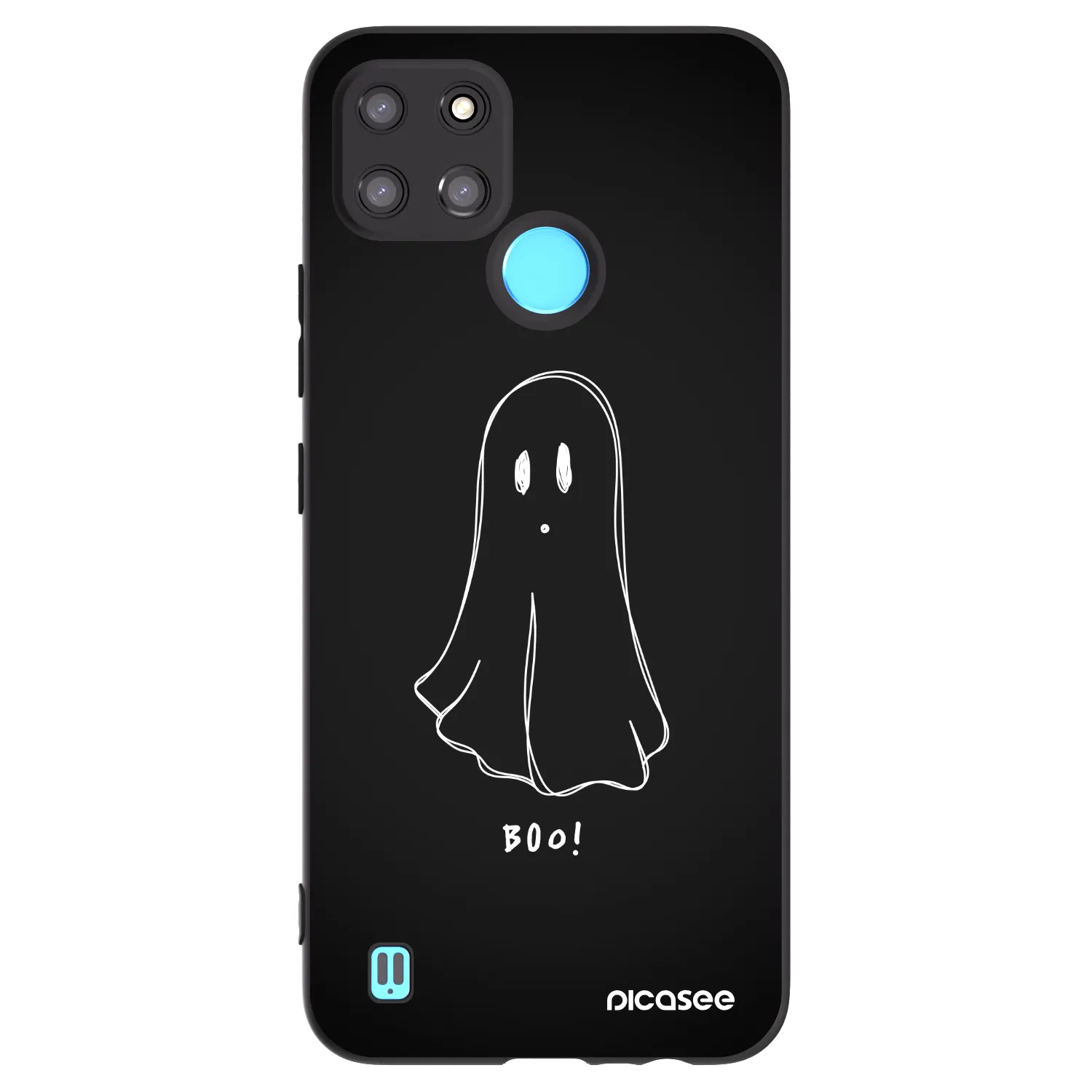 Picasee fekete szilikon tok az alábbi mobiltelefonokra Realme C21Y - Ghost 2