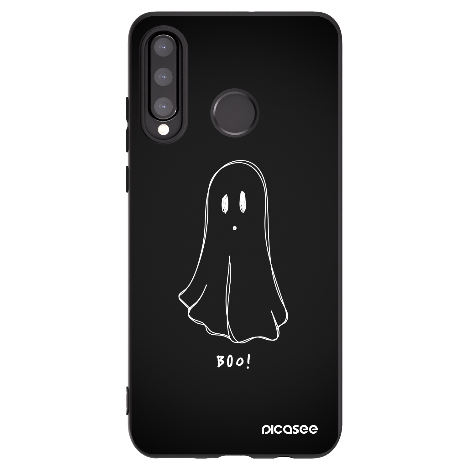 Picasee fekete szilikon tok az alábbi mobiltelefonokra Huawei P30 Lite - Ghost 2