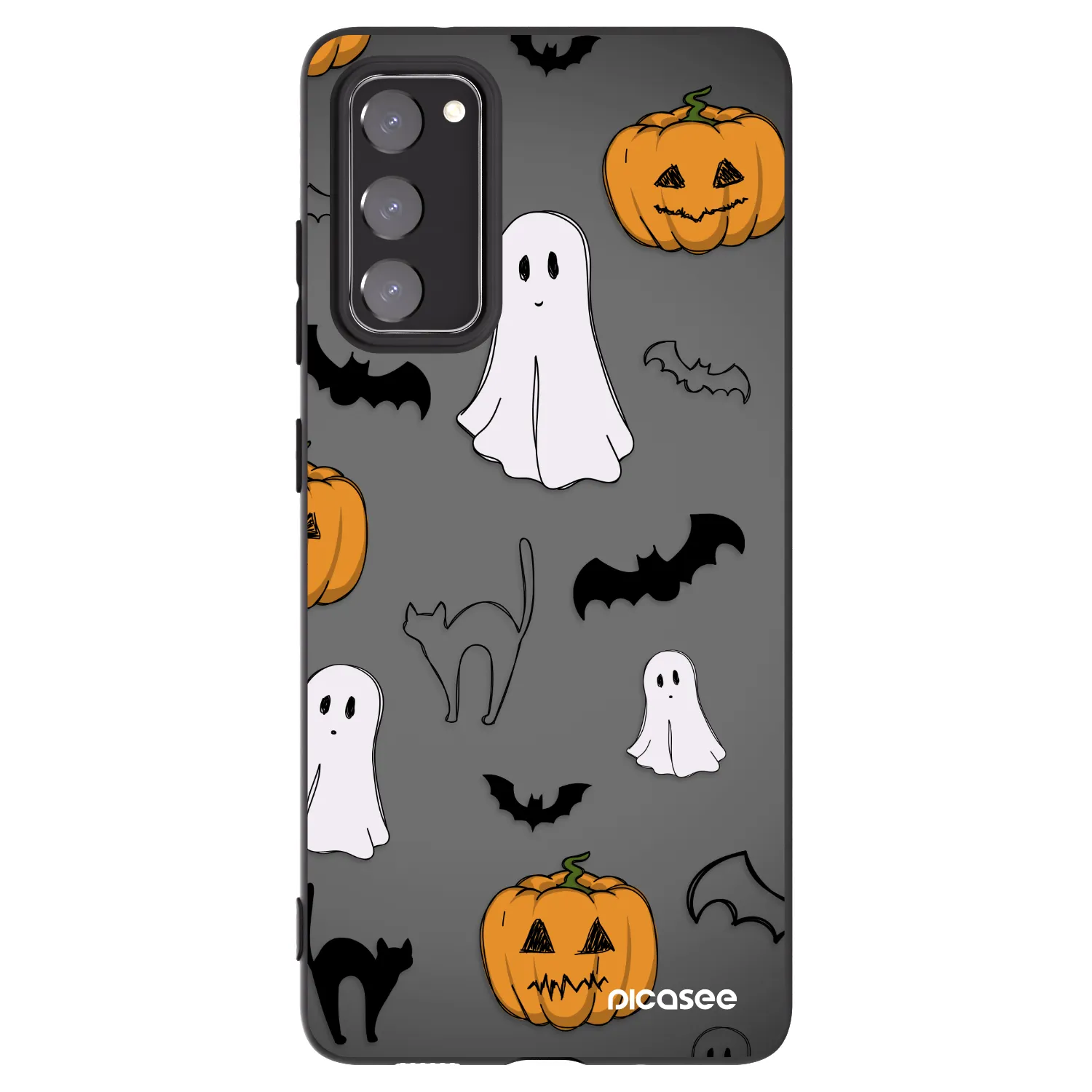 Picasee fekete szilikon tok az alábbi mobiltelefonokra Samsung Galaxy S20 FE - Spooky crew