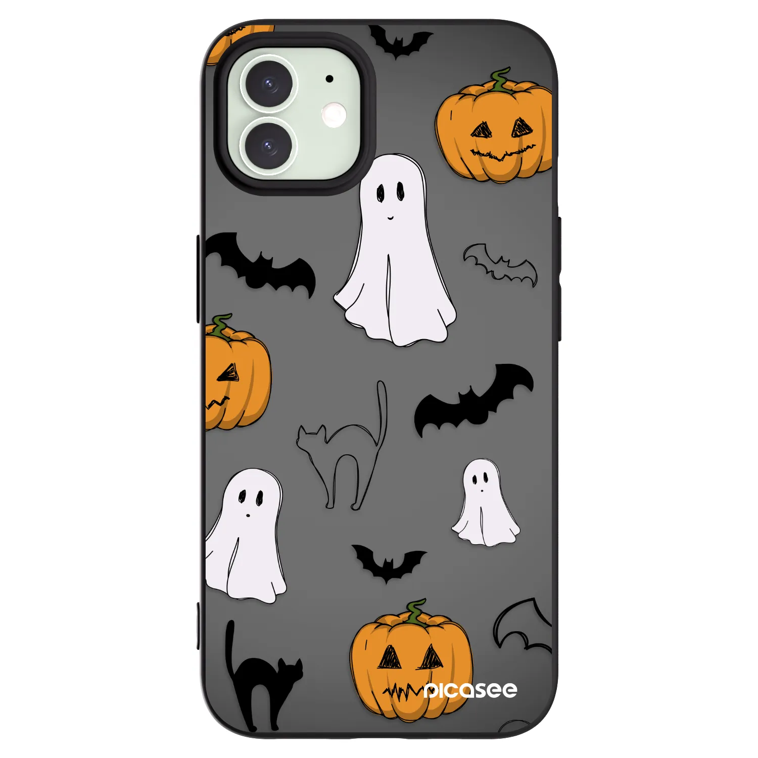 Picasee fekete szilikon tok az alábbi mobiltelefonokra Apple iPhone 12 Pro - Spooky crew