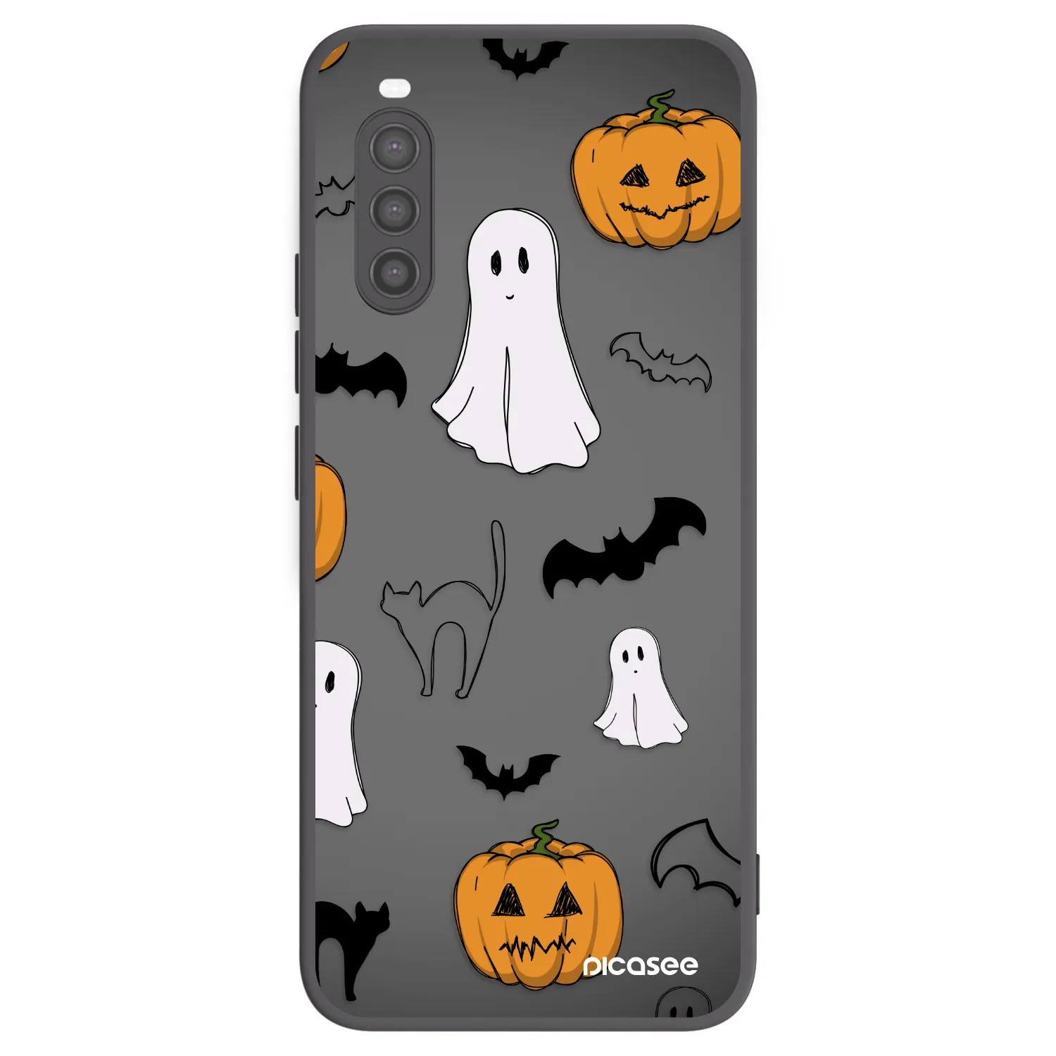 Picasee fekete szilikon tok az alábbi mobiltelefonokra Sony Xperia 10 II - Spooky crew